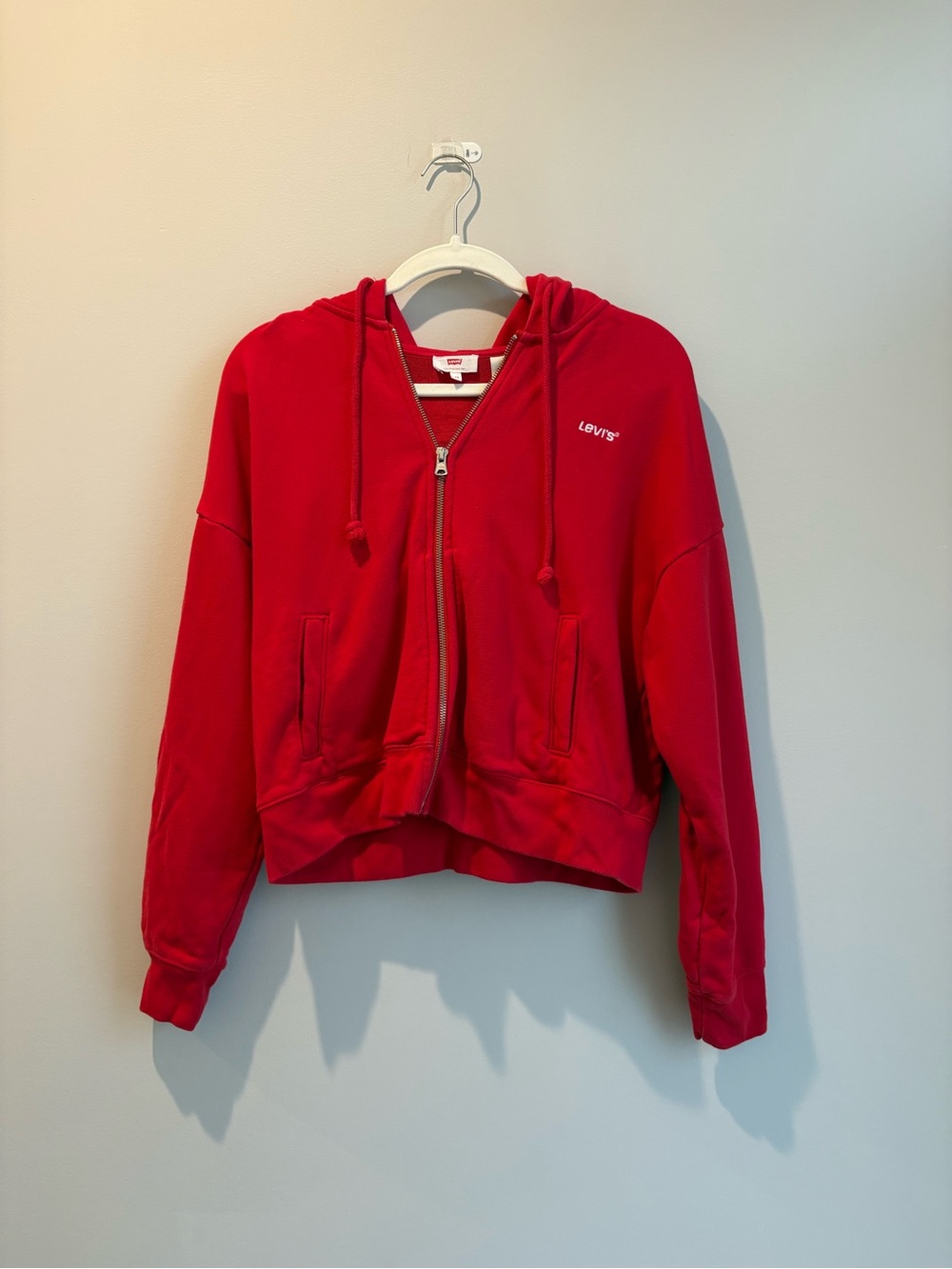 Levi's Bright Red Hooded Zip Jacket